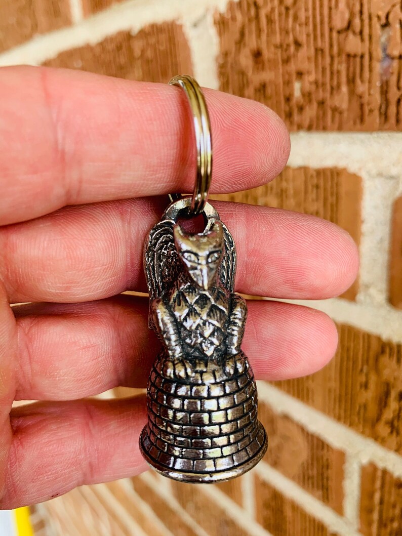 Gargoyle GUARDIAN Bell of Good Luck gift fortune pet keychain Etsy