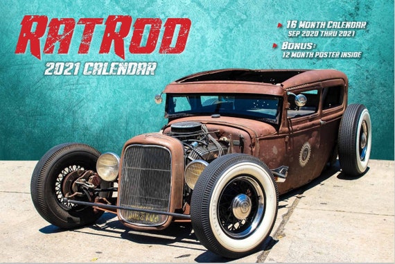 2021 Rat RODS Deluxe Wall Calendar 16 Months w/Free Poster 