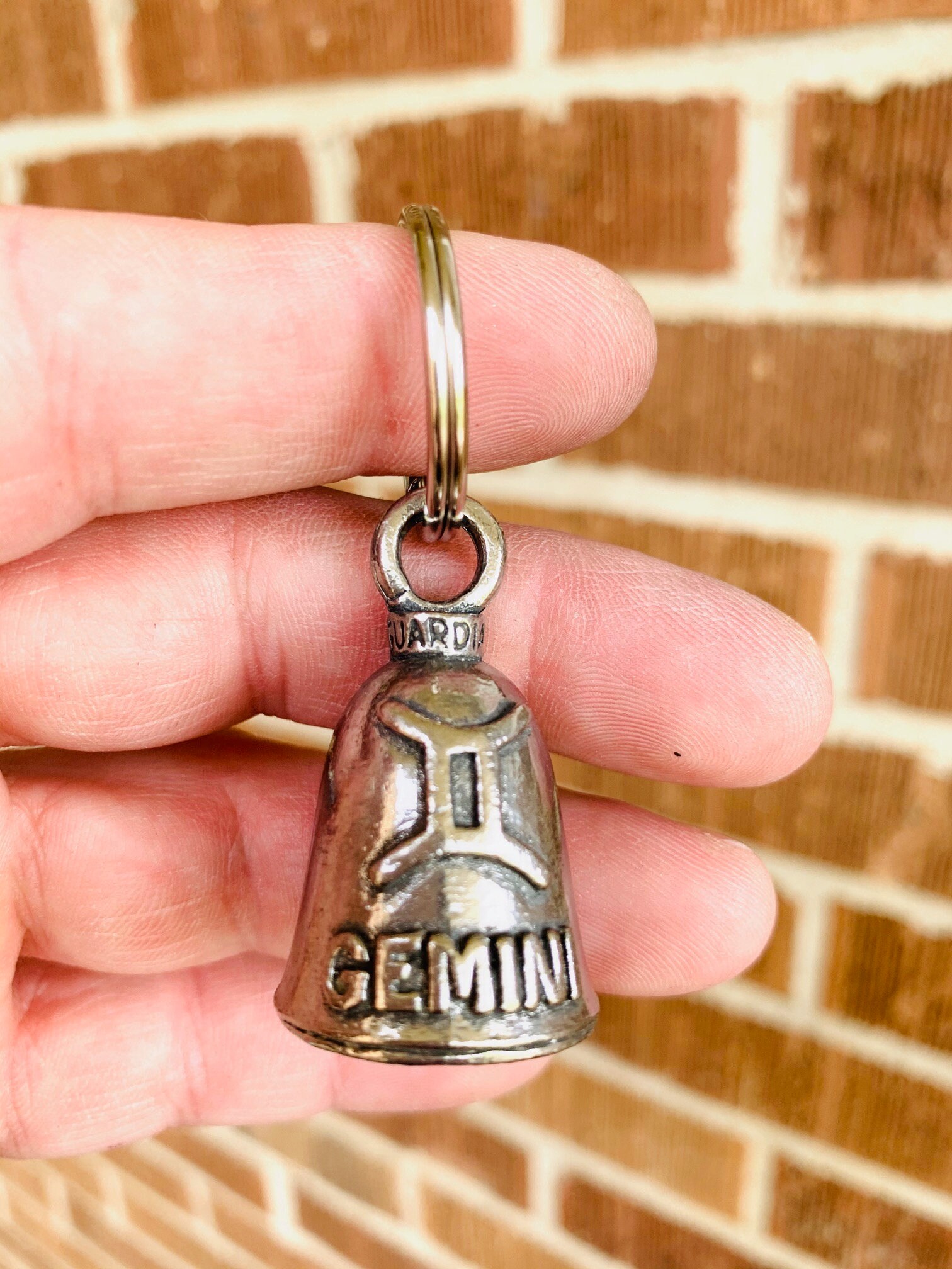 Gemini GUARDIAN Bell of Good Luck gift fortune pet keychain Etsy