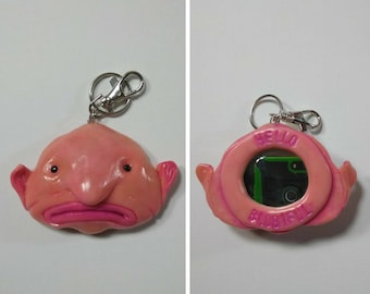 Specchio Hello Blobiful, pesce blob, Blobfish, specchio portatile, accessorio borsa, accessorio borsa, specchio compatto, specchio novità