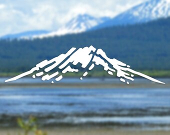 Mini Mt Bachelor - Mountain Oregon - White Vinyl Decal, High Quality - Car, Laptop, Waterbottle - Local, Trendy, Hip