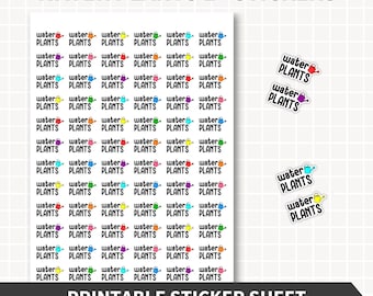 WASSERPFLANZEN Druckbare Planer Aufkleber, Journal Aufkleber, Gießkanne, funktional, Printables, Cricut Schnitt Dateien PNG Digital Download