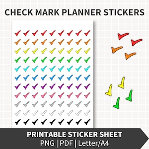 CHECK MARK Icon Printable Planner Stickers, 99 Sticker Printables, 0.6" wide, Planning, School, Teachers, Journal, Cricut, Silhouette