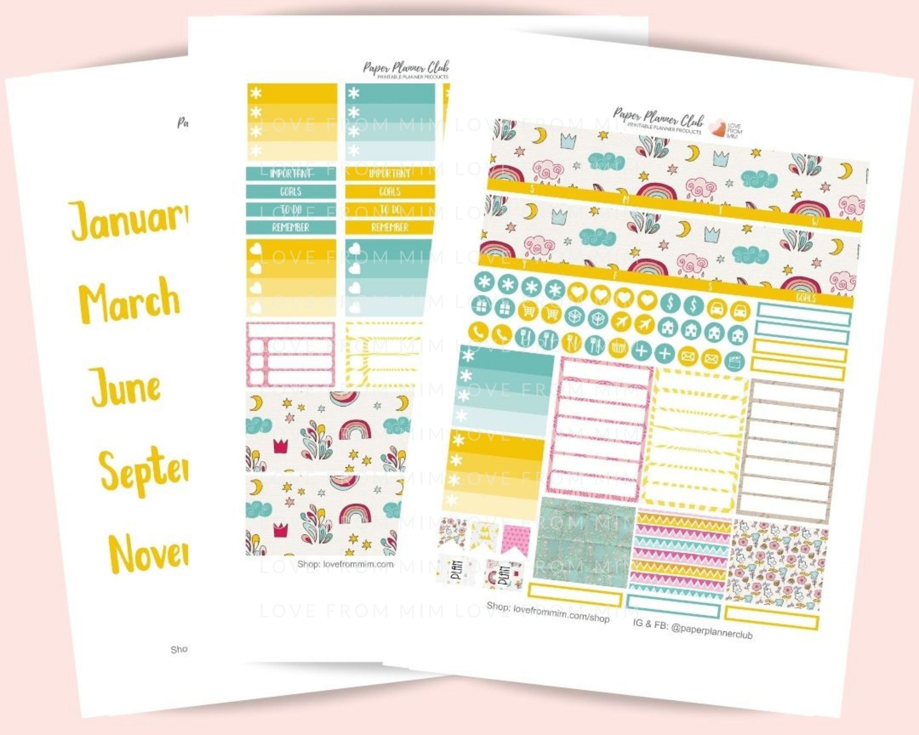 Free Printable Mini Monthly Calendar Stickers (Avery 5214 Template) - Cute  Notebooks + Journals