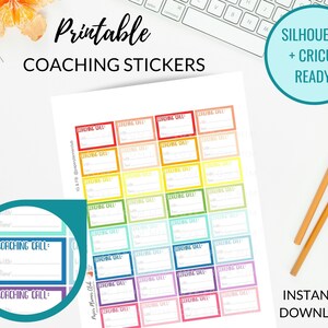 COACHING CALL Stickers, Cut Files, Coaching Planner Stickers, Coaching Call Stickers