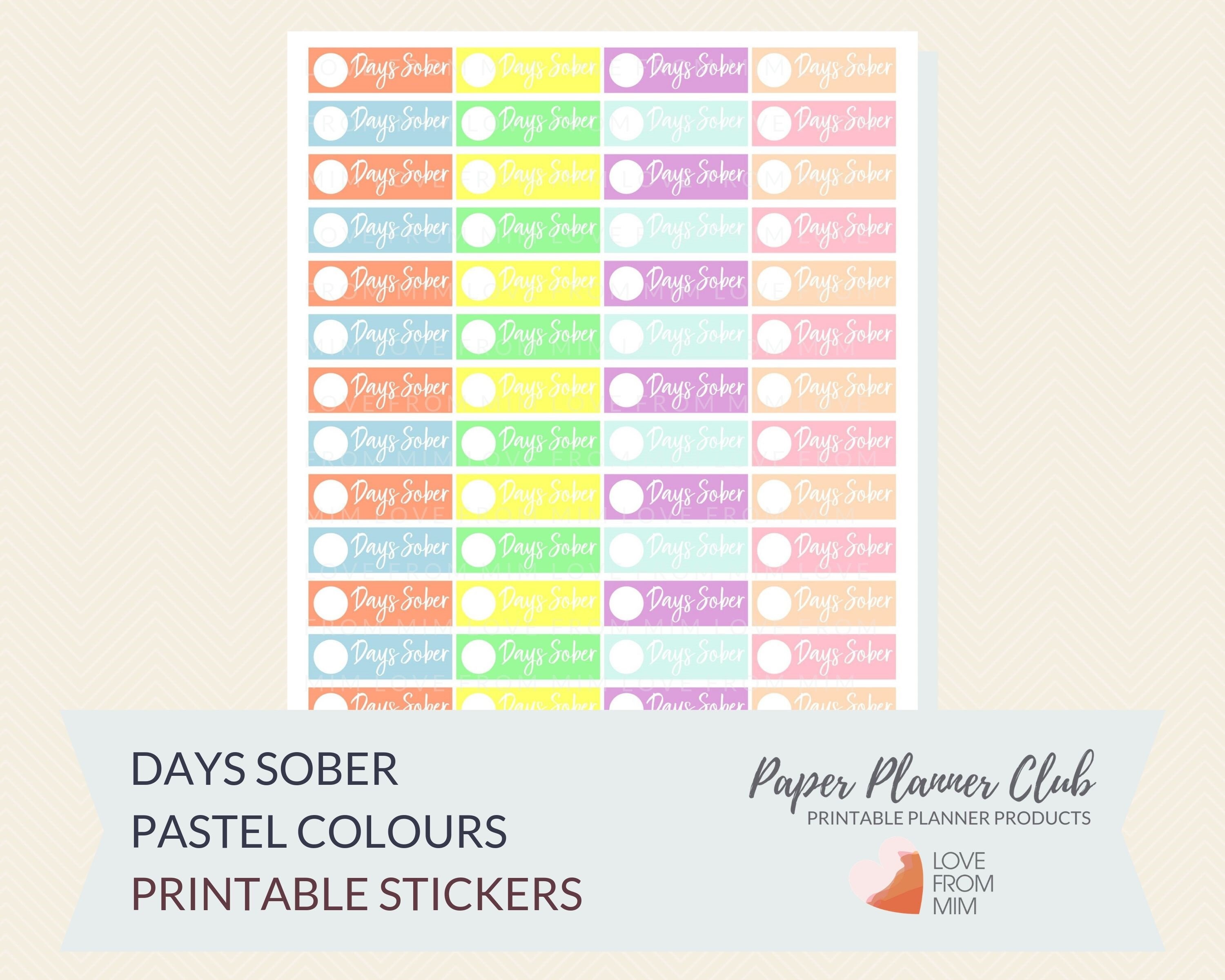 sober printable stickers pdf sober stickers sobriety etsy singapore