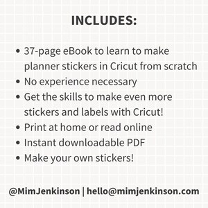 eBook: How to Make Planner Stickers with Cricut Design Space, Make DIY Stickers at Home, Cricut Planner Stickers, Cricut Stickers image 3