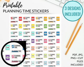 Printable PLANNING TIME STICKER for Planners, Plan Time Stickers, Time to Plan Stickers for Planners