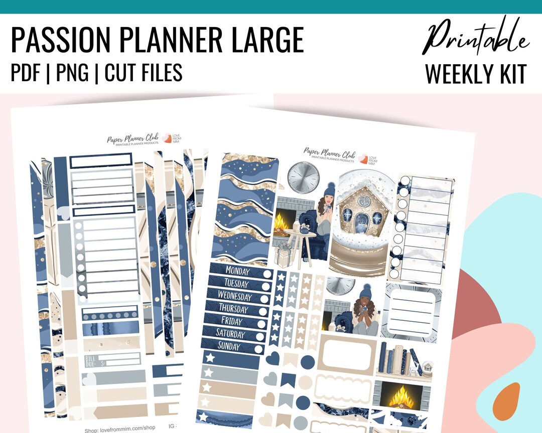 PRINTABLE WINTER Planner Stickers, Winter Weekly Planner Kit for ...