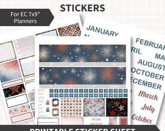 4. JULI Druckbare Planner Aufkleber für Erin Condren, Vintage Aufkleber ECLP LifePlanner Shabby Journaling Cut Files