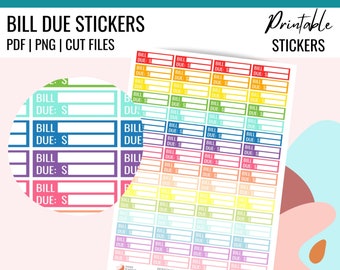 Bill Due Printable Stickers - Etsy