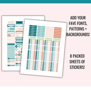 CANVA Planner Sticker Template, Customizable Stickers, Editable Templates, Happy Planner, Erin Condren, Commercial Use, Cricut, Silhouette image 5