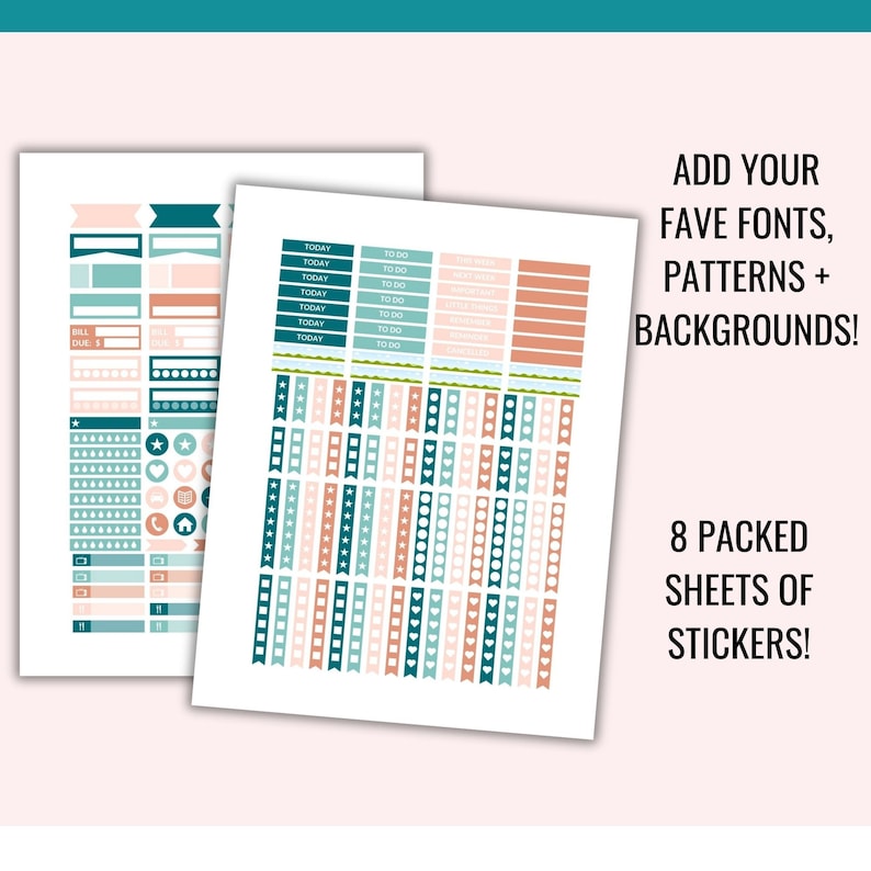 CANVA Planner Sticker Template, Customizable Stickers, Editable Templates, Happy Planner, Erin Condren, Commercial Use, Cricut, Silhouette image 5