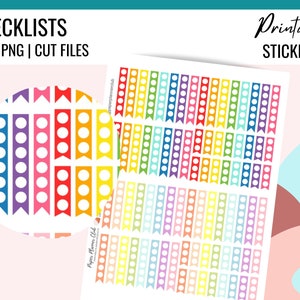 CHECKLIST Printable Planner Stickers + Cut Files | Printable Checklists EC Stickers