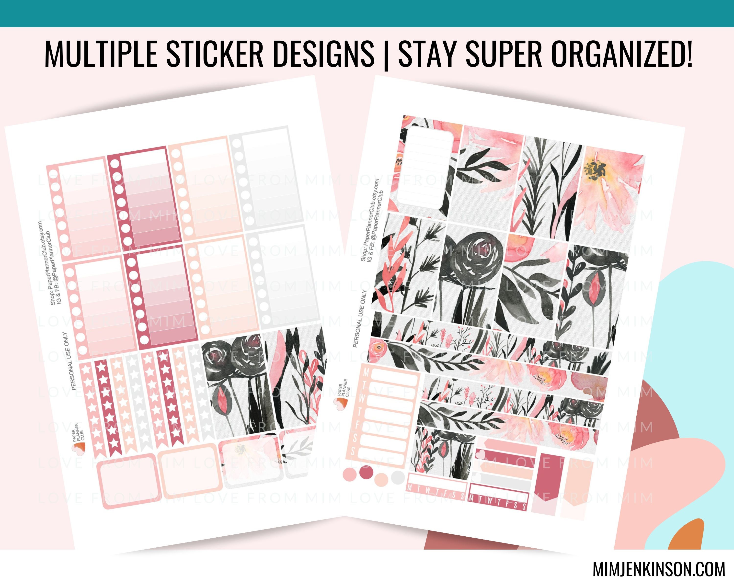 PRINTABLE FLORAL Planner Stickers, Classic Happy Planner, Floral ...