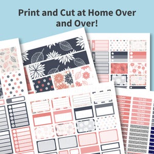 PRINTABLE DAHLIAS Planner Stickers, Erin Condren Vertical Planner, Floral Stickers Kit, Floral Weekly Stickers Kit, Floral Planner image 2