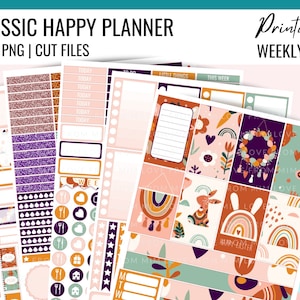PASEN AFDRUKBARE plannerstickers, verticale plannerstickers voor Pasen, wekelijkse plannerkit klassieke happy planner, happy planner wekelijkse kit