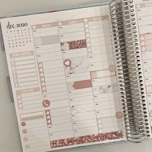 PRINTABLE ROSE Gold Planner Stickers Marble, Weekly Planner Kit for ...
