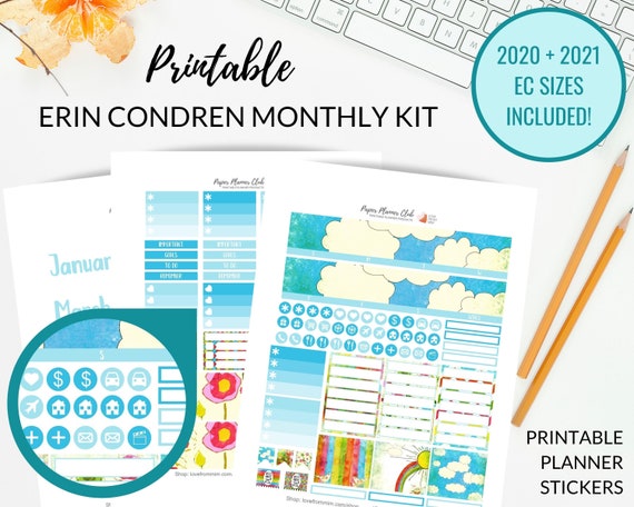 PRINTABLE ERIN CONDREN Monthly Kit All Months Included - Etsy
