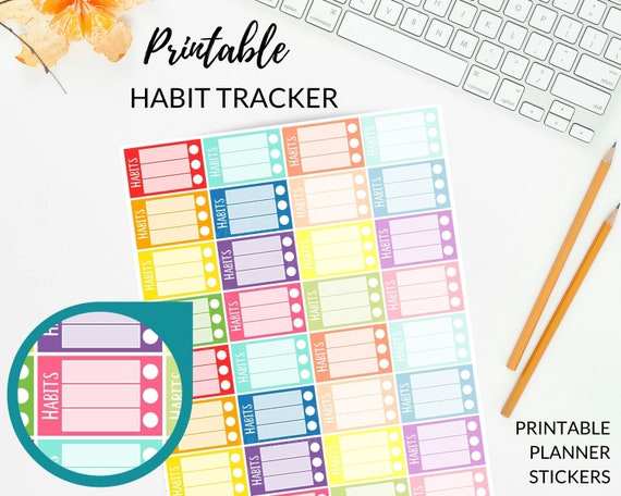 HABIT TRACKER Stickers Habit Tracker Planner Stickers Cut Files