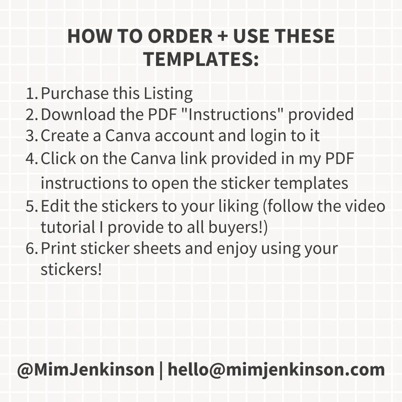 Plantilla de pegatinas para planificador CANVA, plantillas editables de pegatinas digitales para planificadores, Happy Planner, Erin Condren, uso comercial, Cricut, Silhouette imagen 7