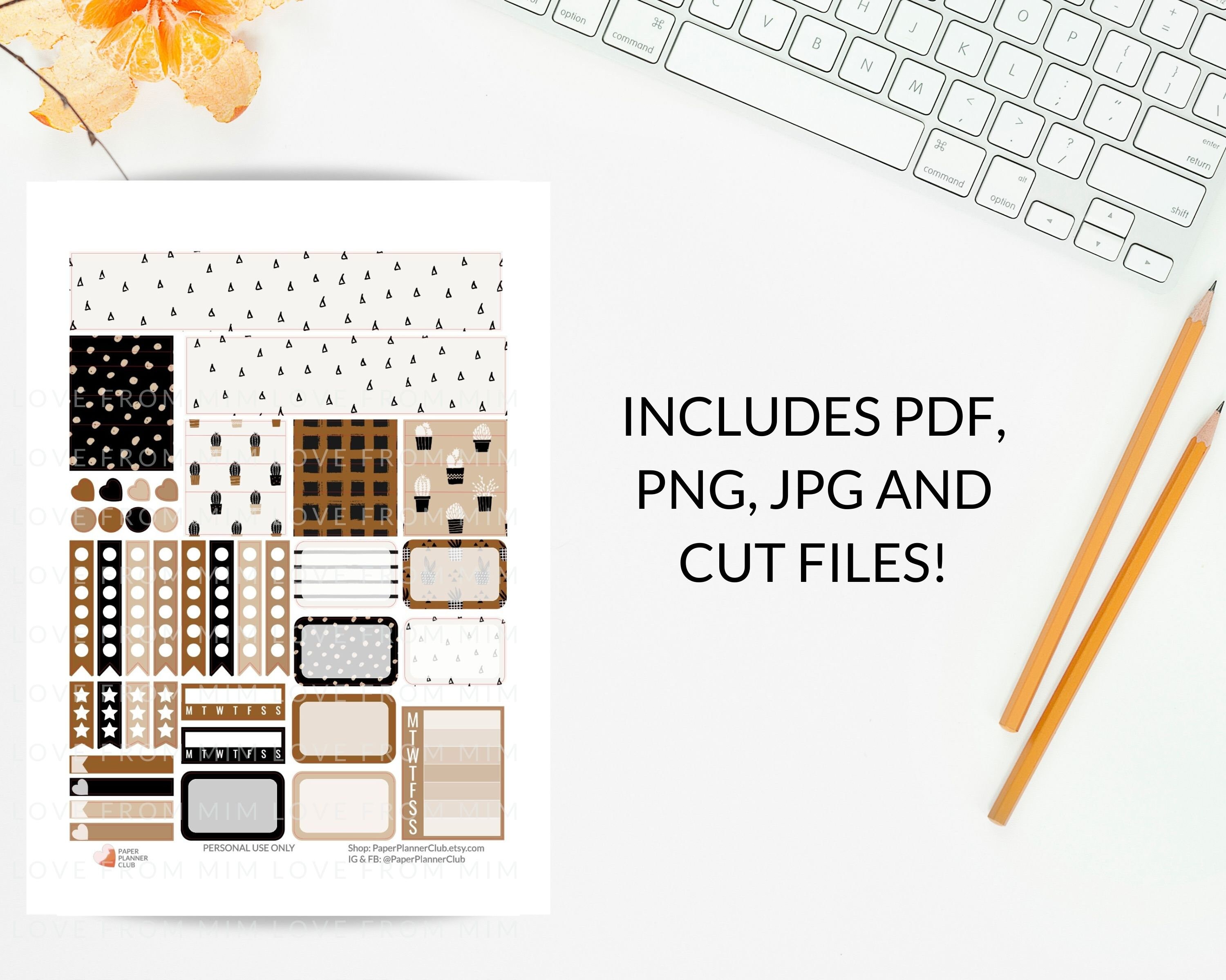 SUCCULENTS PRINTABLE Planner Stickers for Erin Condren Vertical Planner ...