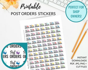 Printable POST ORDERS Planner Stickers Cut Files | Post Orders Stickers for Planners