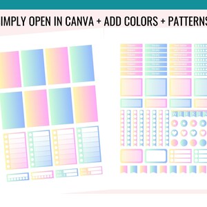 CANVA Planner Sticker Mall, Klassisk Happy Planner, Redigerbara Sticker Mallar, Veckokit, Kommersiellt bruk, Cricut, Silhuett, Anpassad bild 3