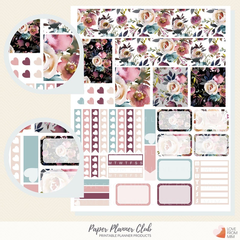 52 WEEKLY KITS Printable Planner Stickers Collection, Printable Sticker Bundle, Print and Cut Files Included image 8