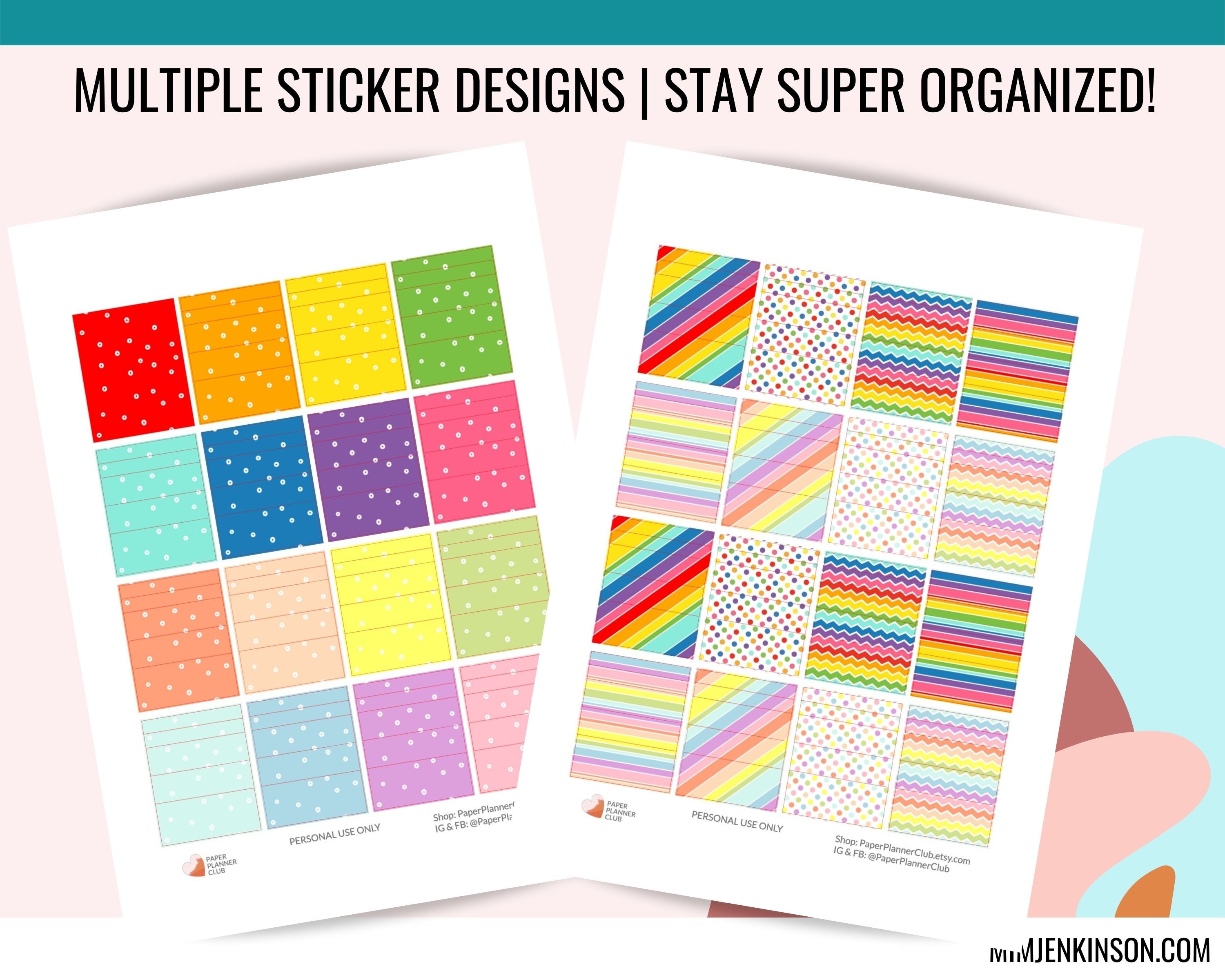 WASHI FULL Box Printable Planner Stickers Cut Files - Etsy