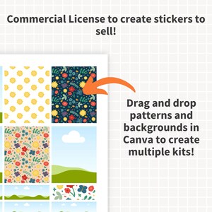 Plantilla de pegatinas para planificador CANVA, plantillas editables de pegatinas digitales para planificadores, Happy Planner, Erin Condren, uso comercial, Cricut, Silhouette imagen 2