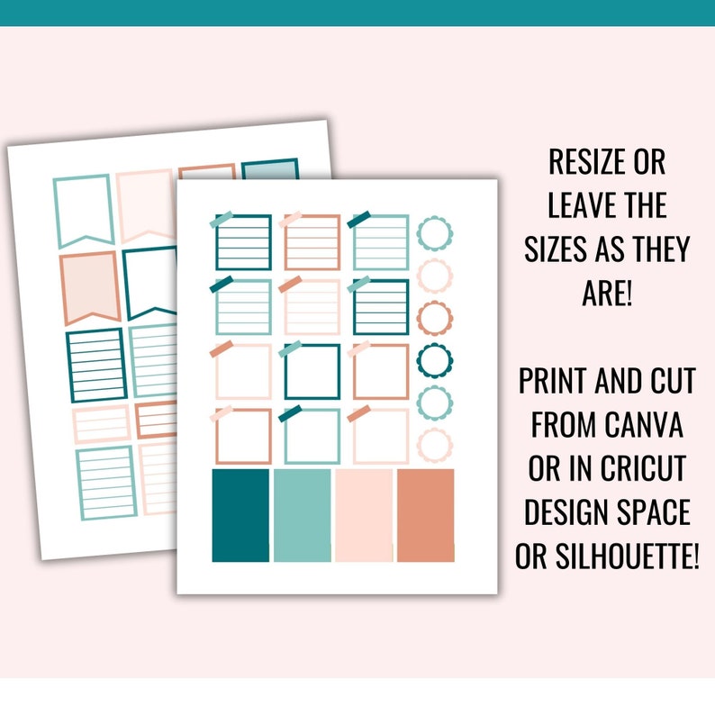 CANVA Planner Sticker Template, Customizable Stickers, Editable Templates, Happy Planner, Erin Condren, Commercial Use, Cricut, Silhouette image 6