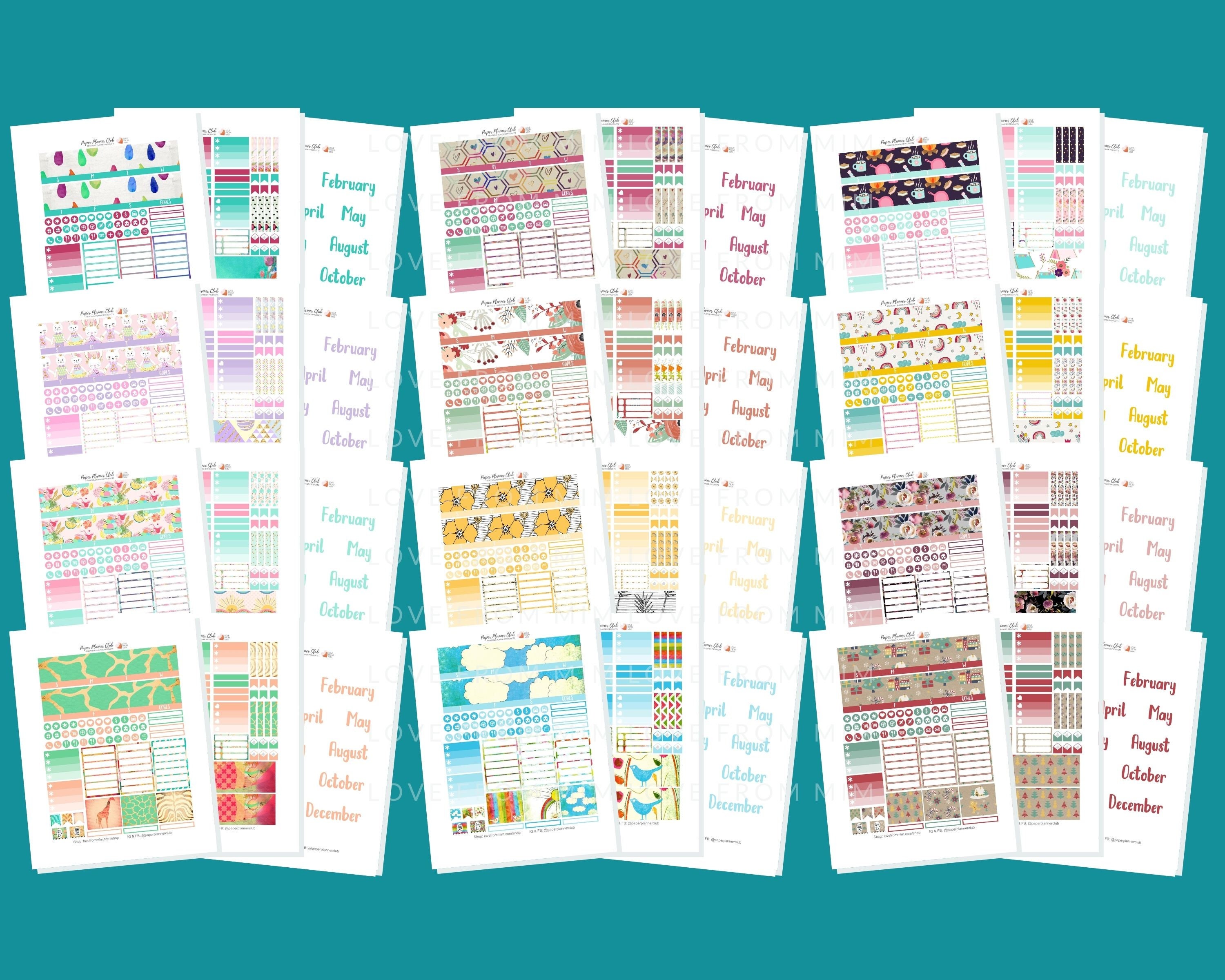 VERTICAL Planner Sticker Kit Fits Erin Condren Planner, Weekly Planner  Stickers, Boho Planner Stickers, Instant Download VS101 