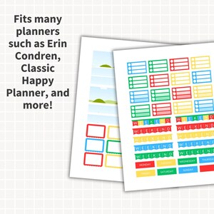 Plantilla de pegatinas para planificador CANVA, plantillas editables de pegatinas digitales para planificadores, Happy Planner, Erin Condren, uso comercial, Cricut, Silhouette imagen 5