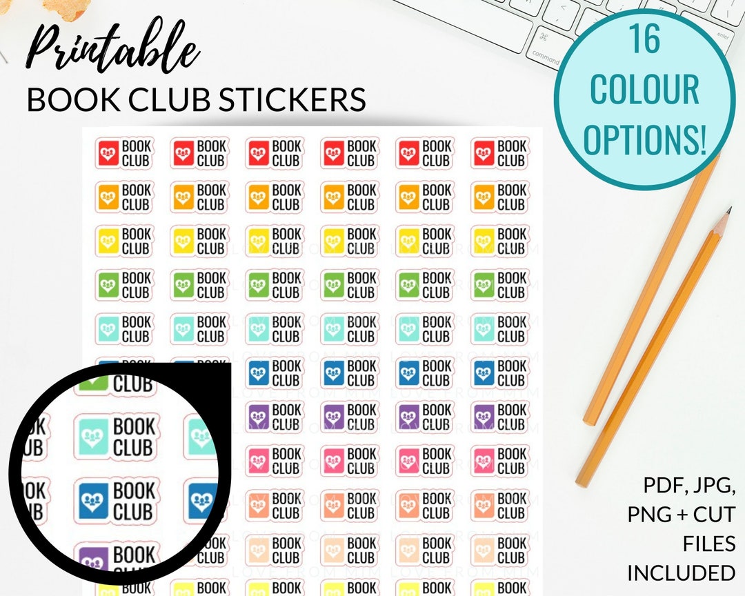 Printable BOOK CLUB Planner Sticker | Book Club Printable Stickers ...