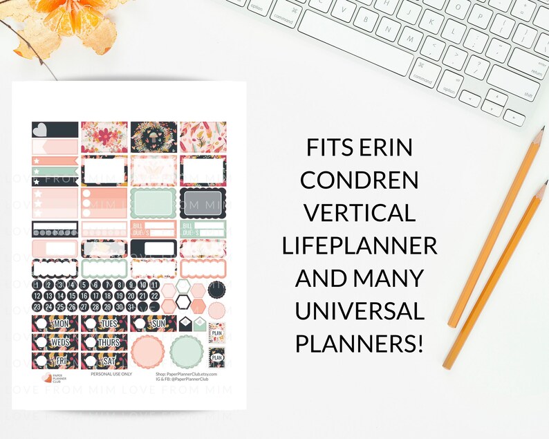 PRINTABLE GARDEN Planner Stickers for Erin Condren Vertical Planner ...
