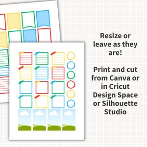 Plantilla de pegatinas para planificador CANVA, plantillas editables de pegatinas digitales para planificadores, Happy Planner, Erin Condren, uso comercial, Cricut, Silhouette imagen 6