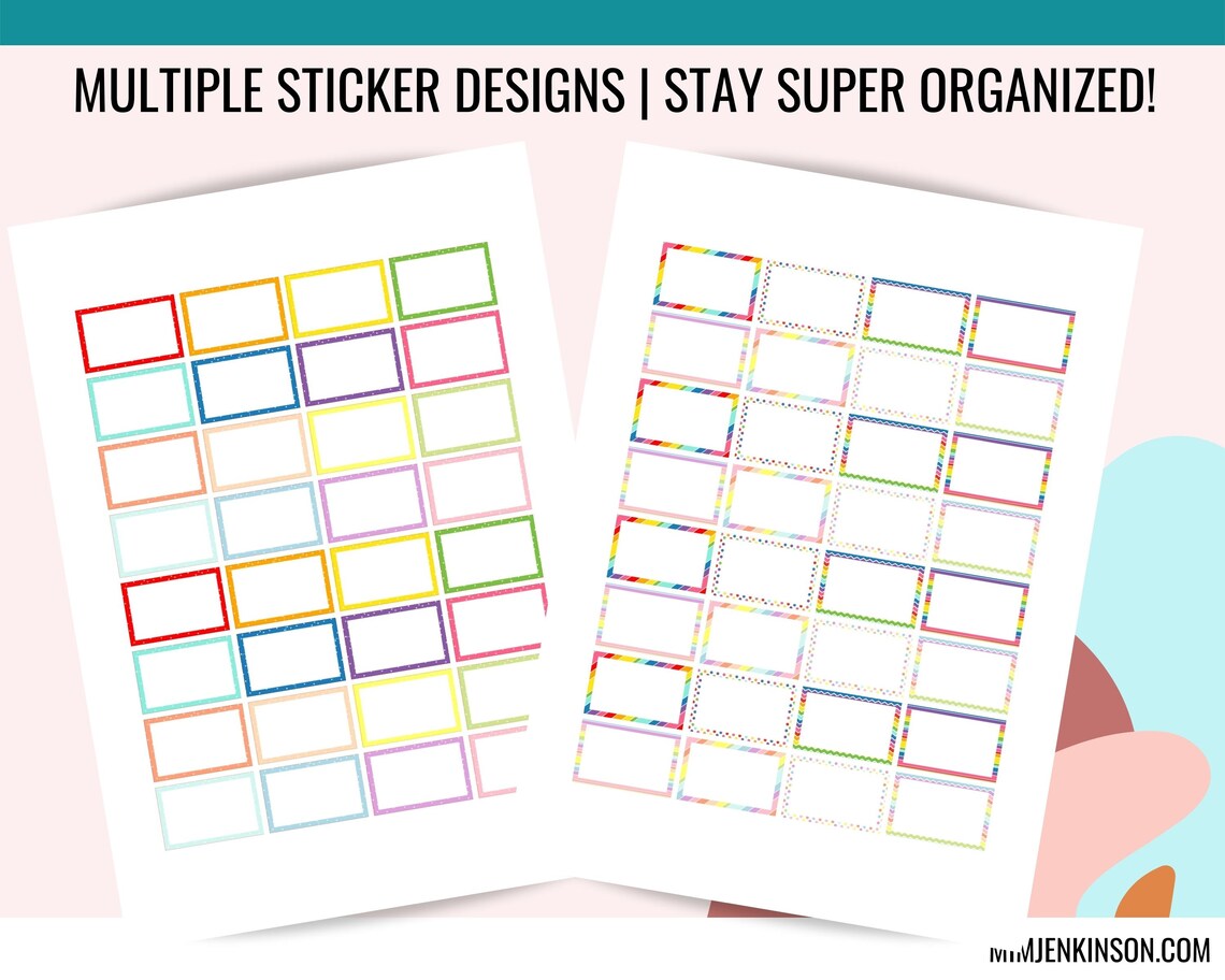 HALF BOX Printable Planner Stickers Cut Files Patterned - Etsy