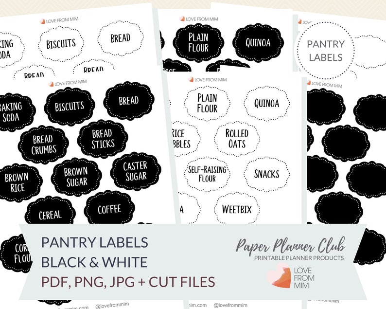 Printable Pantry Labels Print at Home 