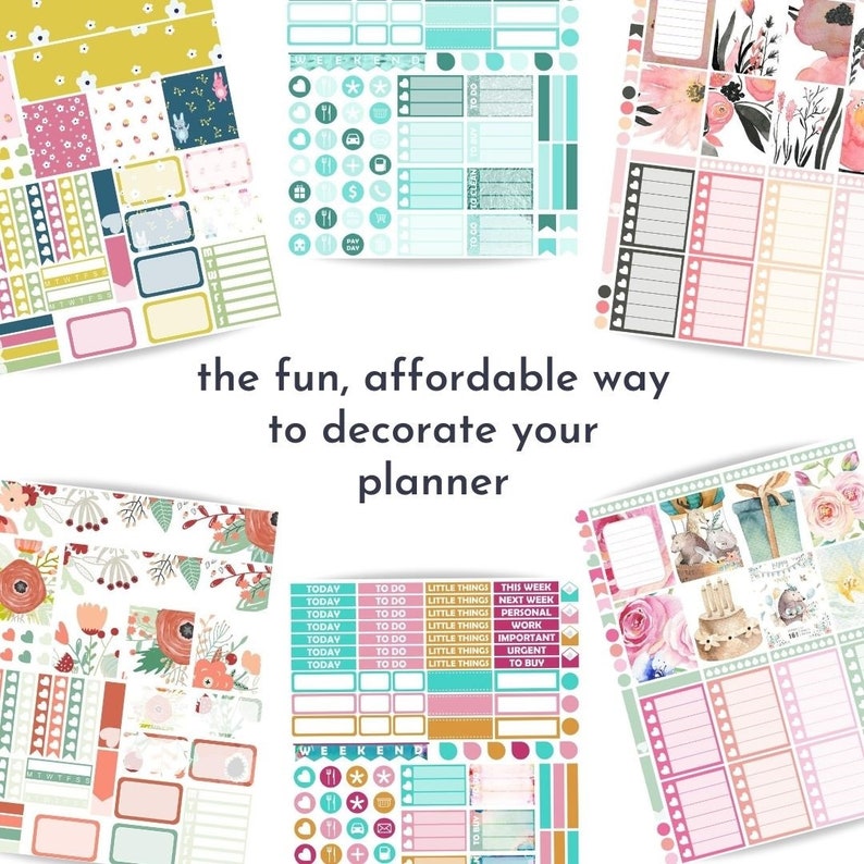 52 WEEKLY KITS Printable Planner Stickers Collection, Printable Sticker Bundle, Print and Cut Files Included image 2