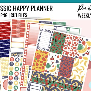 FRUIT PRINTABLE Planner Stickers, Weekly Planner Kit Classic Happy Planner, Vertical Planner Stickers, Happy Planner Stickers Printable