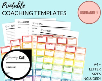 COACHING TEMPLATE Printable Coaching Call Stickers, Coaching Discover Call Template, Coaching Planner Printables