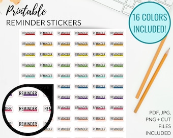 Printable REMINDER STICKER for Planners, Reminder Stickers, Appointment Reminder Stickers for Planners