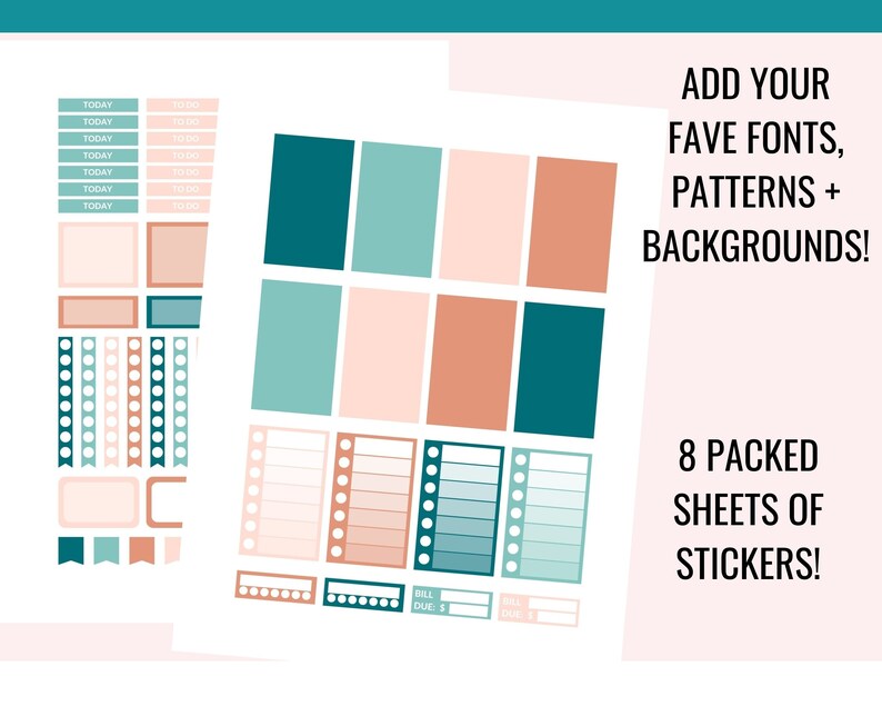 CANVA Planner Sticker Mall, Klassisk Happy Planner, Redigerbara Sticker Mallar, Veckokit, Kommersiellt bruk, Cricut, Silhuett, Anpassad bild 4