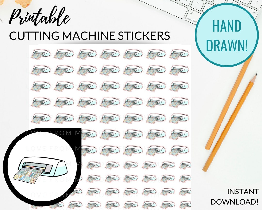 Hand Cutter Sticker Printable CUTTING MACHINE Planner Sticker, Sticker Cutter, Hand Drawn ...