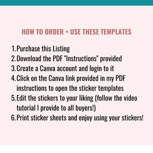 CANVA Planner Sticker Template, Customizable Stickers, Editable Templates, Happy Planner, Erin Condren, Commercial Use, Cricut, Silhouette image 8