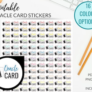 Etiqueta imprimível do CARTÃO ORACLE Leitura dos oráculos | Puxar Cartões Oracle | Baralho de cartas Oracle, adesivos para planejadores, adesivo de cartas Woo Tarot