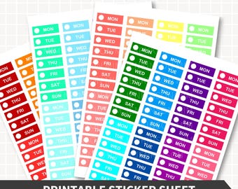 DATE COVERS Planners Stickers, Multicolour Date Cover Stickers Cut Files Pastel and Bright, Weekday Sticker Sheet Erin Condren Happy Planner