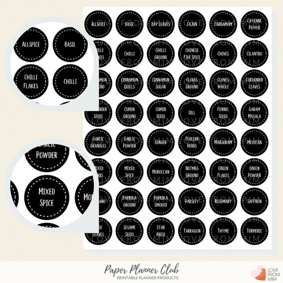 Étiquettes de pots dépices imprimables Imprimer à la maison Silhouette  Cricut Étiquettes dépices vierges pour les pots Garde-manger imprimables  Étiquettes de garde-manger -  Canada