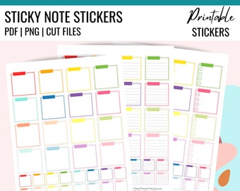 Printable STICKY NOTE Planner Sticker | Sticky Note Printable Sticker | Sticky Note Stickers for Planners, Sticky Note Sticker